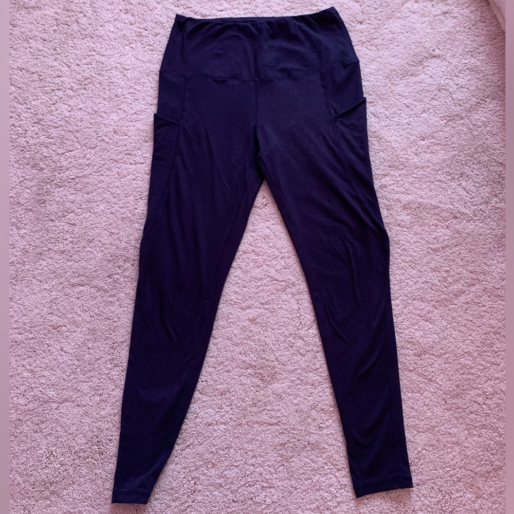 Navy Blue Leggings with Pockets, Size Medium
